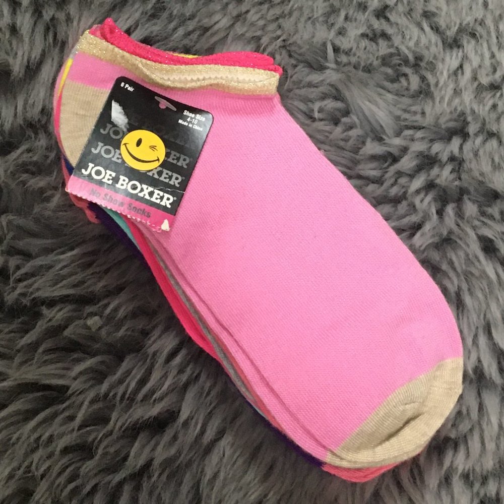 Joe Boxer | Women's No Show Socks | 6 Pairs | Multicolour | Size 4-10